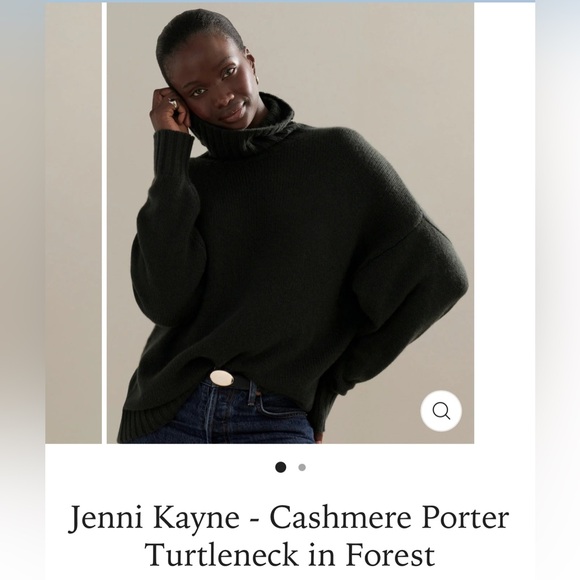 Jenni Kayne Porter Cashmere Turtleneck Sweater NWT in Forest - Picture 2 of 8